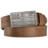 Justin Men's Flying High Leather Belt With Flag Buckle -Ariat || Wrangler || Carhartt Shop 120Z86 41 P1