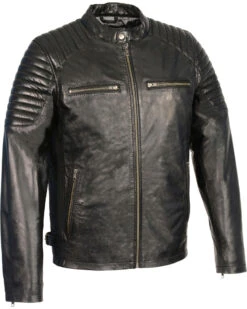 Milwaukee Leather Men's Quilted Shoulders Snap Collar Leather Jacket