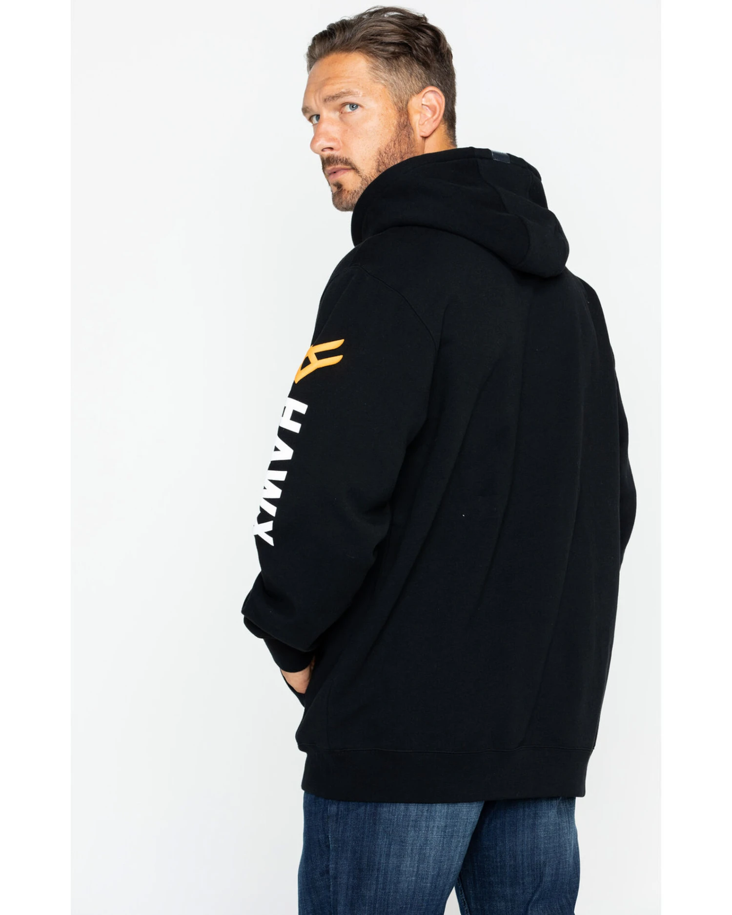Hawx Men's Logo Sleeve Hooded Work Sweatshirt 4 Hawx Men's Logo Sleeve Hooded Work Sweatshirt - Image 2