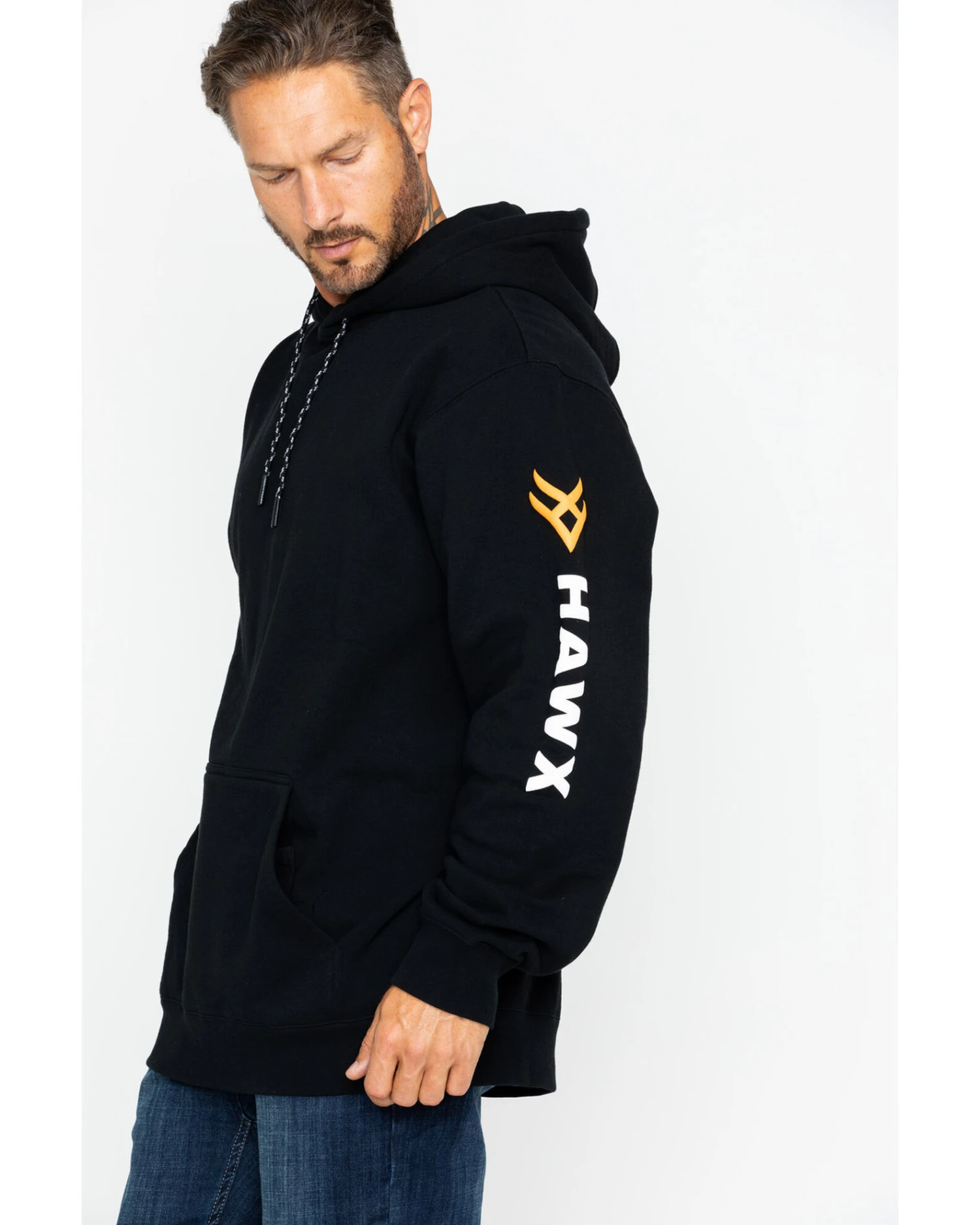 Hawx Men's Logo Sleeve Hooded Work Sweatshirt 6 Hawx Men's Logo Sleeve Hooded Work Sweatshirt - Image 4