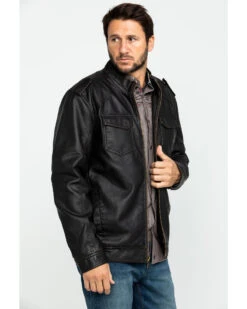 Cody James Men's Backwoods Distressed Faux Leather Moto Jacket  -Ariat || Wrangler || Carhartt Shop 2000282518 200 P3