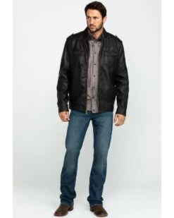 Cody James Men's Backwoods Distressed Faux Leather Moto Jacket  -Ariat || Wrangler || Carhartt Shop 2000282518 200 P6
