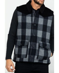 Moonshine Spirit Men's Countryman Buffalo Check Plaid Corduroy Vest  -Ariat || Wrangler || Carhartt Shop 2000282817 001 P4