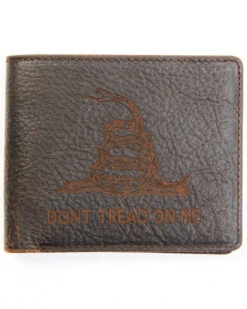 Cody James Men's Brown Don't Tread On Me Bifold Wallet