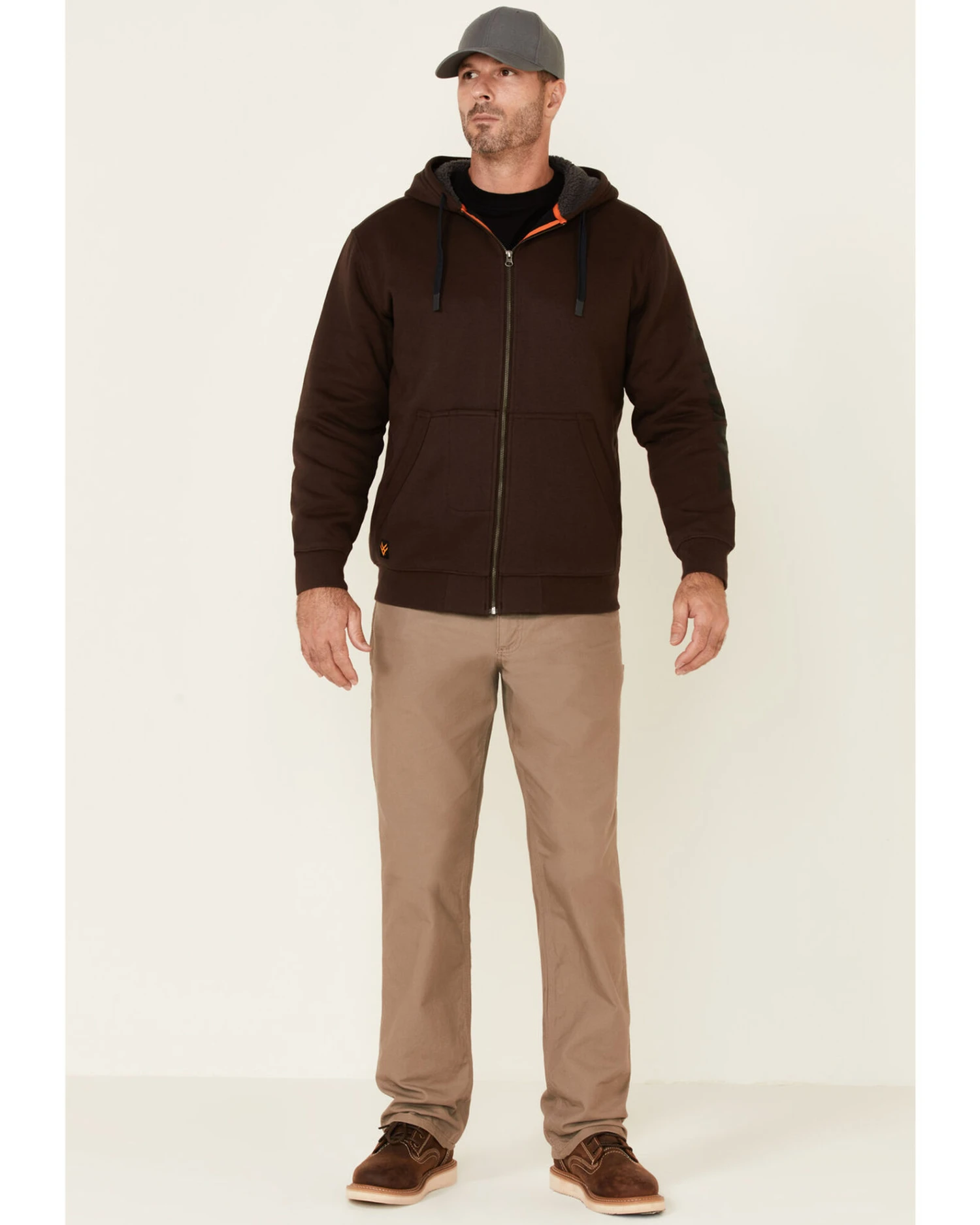 Hawx Men's Brown Martin Insulated Zip-Front Hooded Work Jacket 4 Hawx Men's Brown Martin Insulated Zip-Front Hooded Work Jacket - Image 2