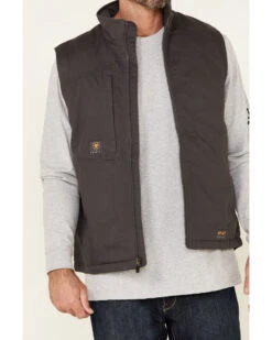 Ariat Men's Rebar Gray Washed Duracanvas Insulated Zip-Front Work Vest  -Ariat || Wrangler || Carhartt Shop 2000343529 020 P3