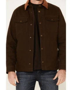 Pendleton Men's Solid Olive Canvas Snap-Down Shirt Jacket -Ariat || Wrangler || Carhartt Shop 2000344100 924 P3