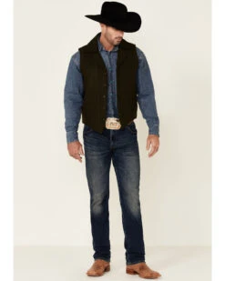 Cripple Creek Men's Concealed Carry Wool Snap-Front Collared Vest  -Ariat || Wrangler || Carhartt Shop 2000349073 341 P2