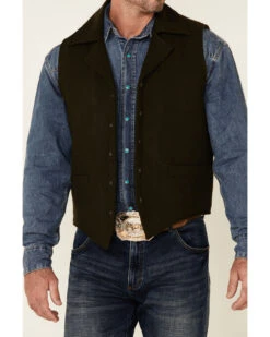 Cripple Creek Men's Concealed Carry Wool Snap-Front Collared Vest  -Ariat || Wrangler || Carhartt Shop 2000349073 341 P3