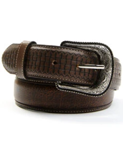 Cody James Men's Basket Weave Embossed Billet Leather Belt 