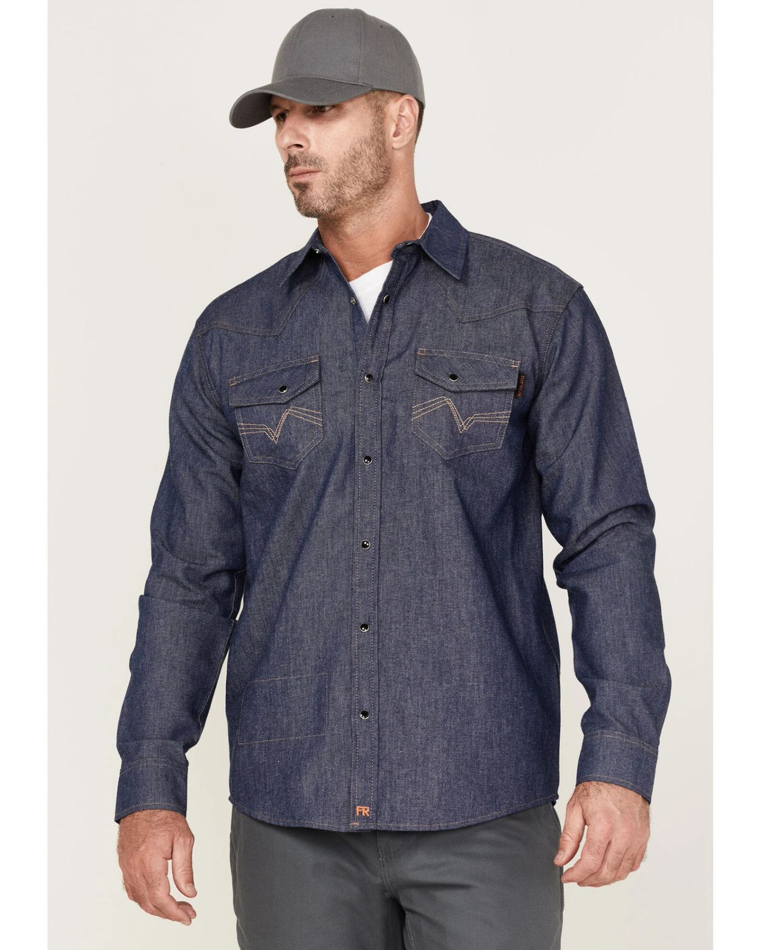 Cody James Men's FR Denim Mount Vernon Long Sleeve Snap Work Shirt 3 Cody James Men's FR Denim Mount Vernon Long Sleeve Snap Work Shirt
