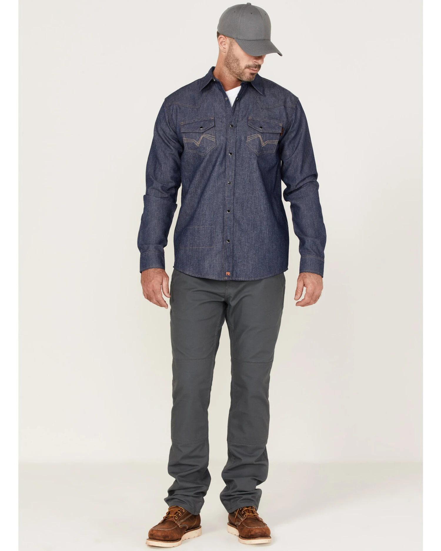 Cody James Men's FR Denim Mount Vernon Long Sleeve Snap Work Shirt 4 Cody James Men's FR Denim Mount Vernon Long Sleeve Snap Work Shirt - Image 2