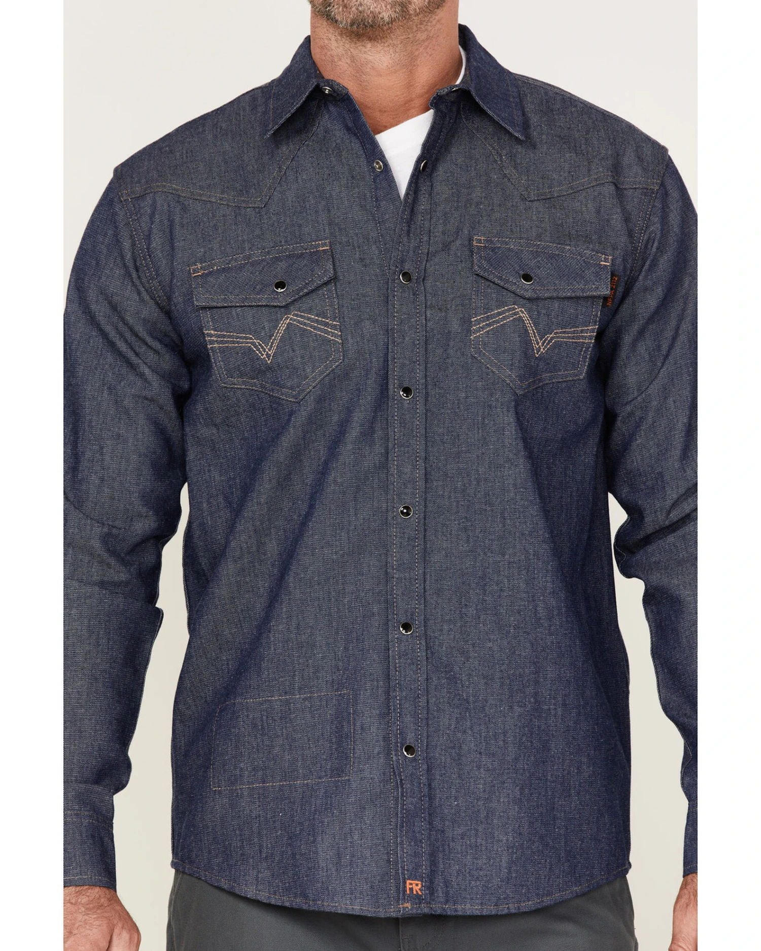 Cody James Men's FR Denim Mount Vernon Long Sleeve Snap Work Shirt 5 Cody James Men's FR Denim Mount Vernon Long Sleeve Snap Work Shirt - Image 3