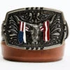 Cody James Men's Longhorn Americana Draped Flag Basketweave Buckle Belt -Ariat || Wrangler || Carhartt Shop 2000358996 200 P1