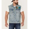 Wrangler X Fender Men's Cowboy Rockstar Patch Denim Vest -Ariat || Wrangler || Carhartt Shop 2000362154 402 P1
