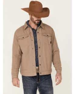 Justin Men's Solid Jackson Long Sleeve Snap Shirt Jacket 