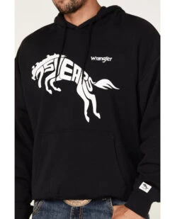 Wrangler Men's 75 Years Black Horse Graphic Hooded Sweatshirt  -Ariat || Wrangler || Carhartt Shop 2000366793 001 P3