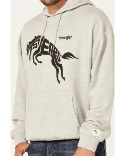 Wrangler Men's 75 Years Heather Gray Horse Graphic Hooded Sweatshirt  -Ariat || Wrangler || Carhartt Shop 2000366795 070 P3