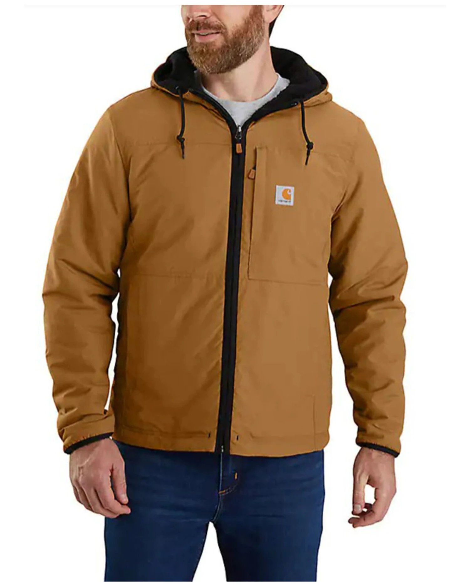 Carhartt Men's Rain Defender Relaxed Fit Fleece Hooded Reversible Jacket 4 Carhartt Men's Rain Defender Relaxed Fit Fleece Hooded Reversible Jacket - Image 2