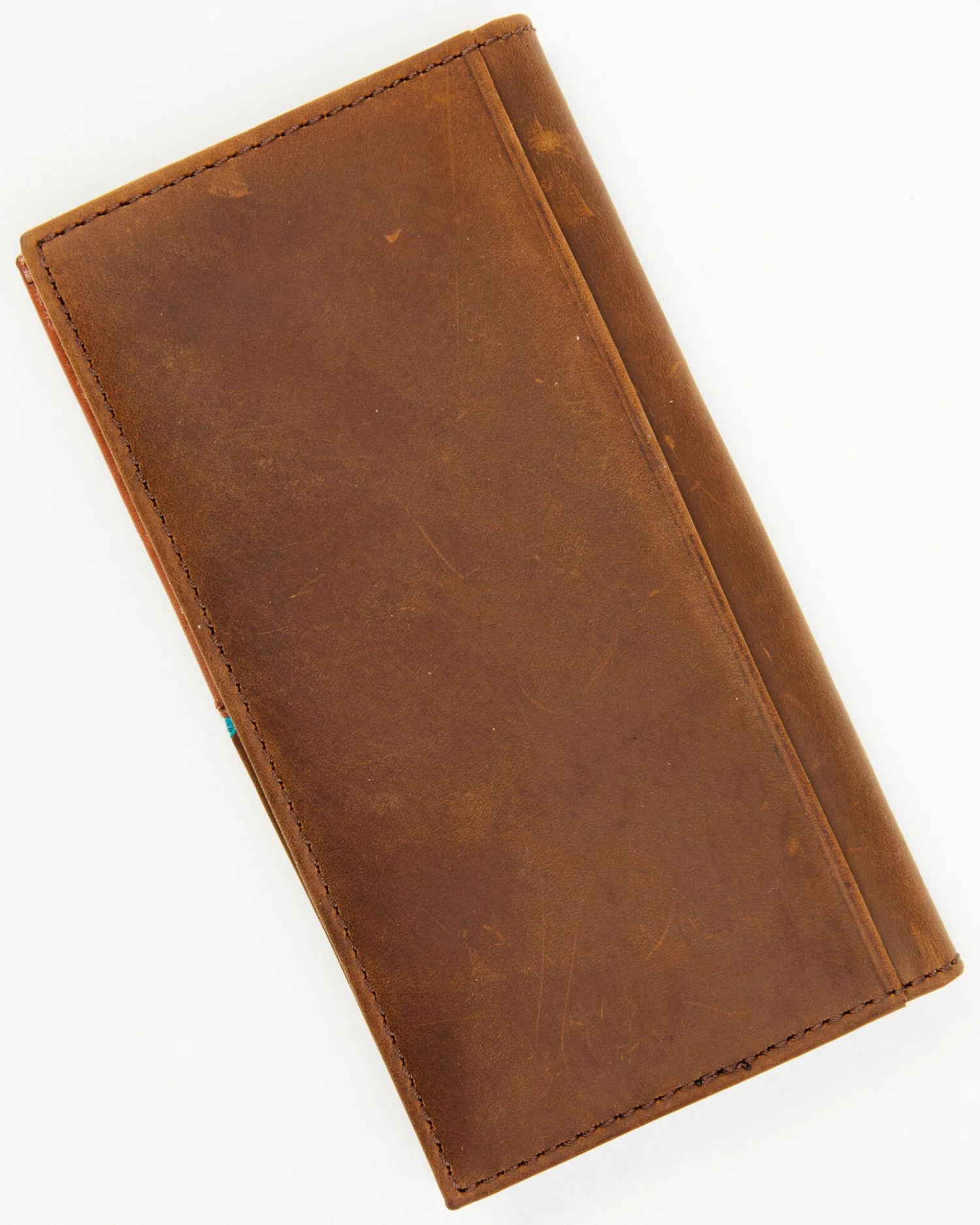 Cody James Men's Turquoise Underlay & Brown Tooled Rodeo Wallet 5 Cody James Men's Turquoise Underlay & Brown Tooled Rodeo Wallet - Image 3