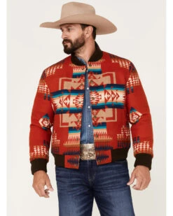 Pendleton Men's Gorge All-Over Print Quilted Snap Bomber JacketÂ