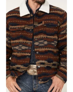 Cinch Men's Southwestern Print Sherpa-Lined Snap Wool Trucker Jacket  -Ariat || Wrangler || Carhartt Shop 2000375198 900 P3
