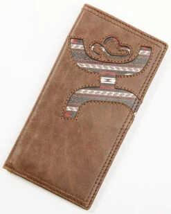 Hooey Men's Brown Hooey Logo Laser Cut Southwest Print Rodeo Wallet