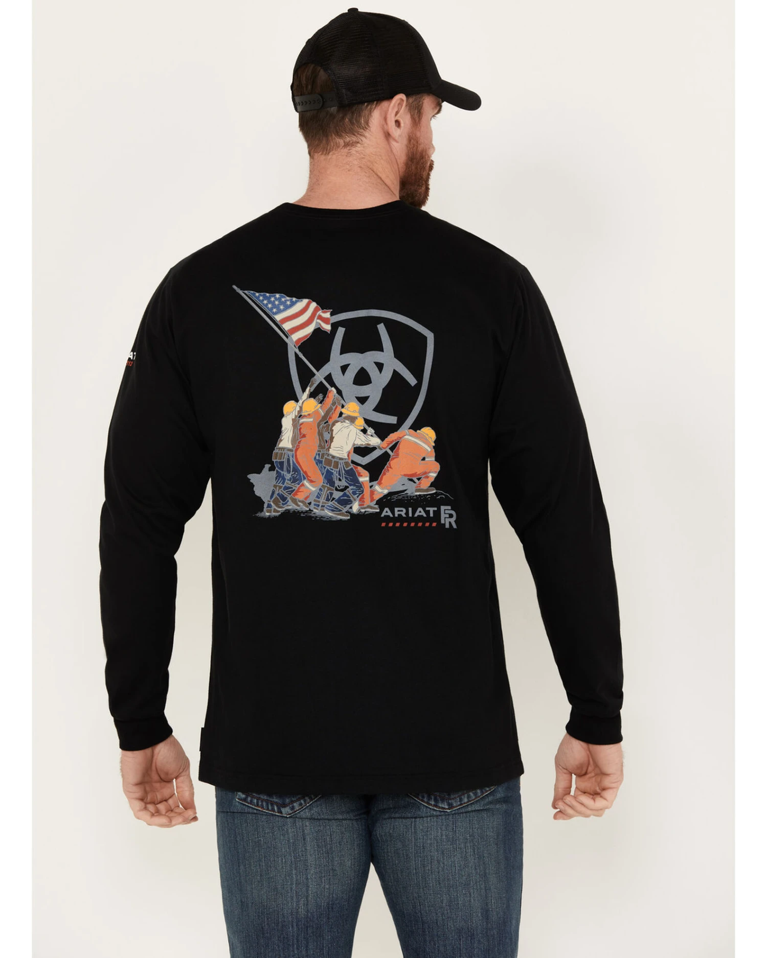 Ariat Men's FR Raising The Flag Long Sleeve Work T-Shirt 5 Ariat Men's FR Raising The Flag Long Sleeve Work T-Shirt - Image 3