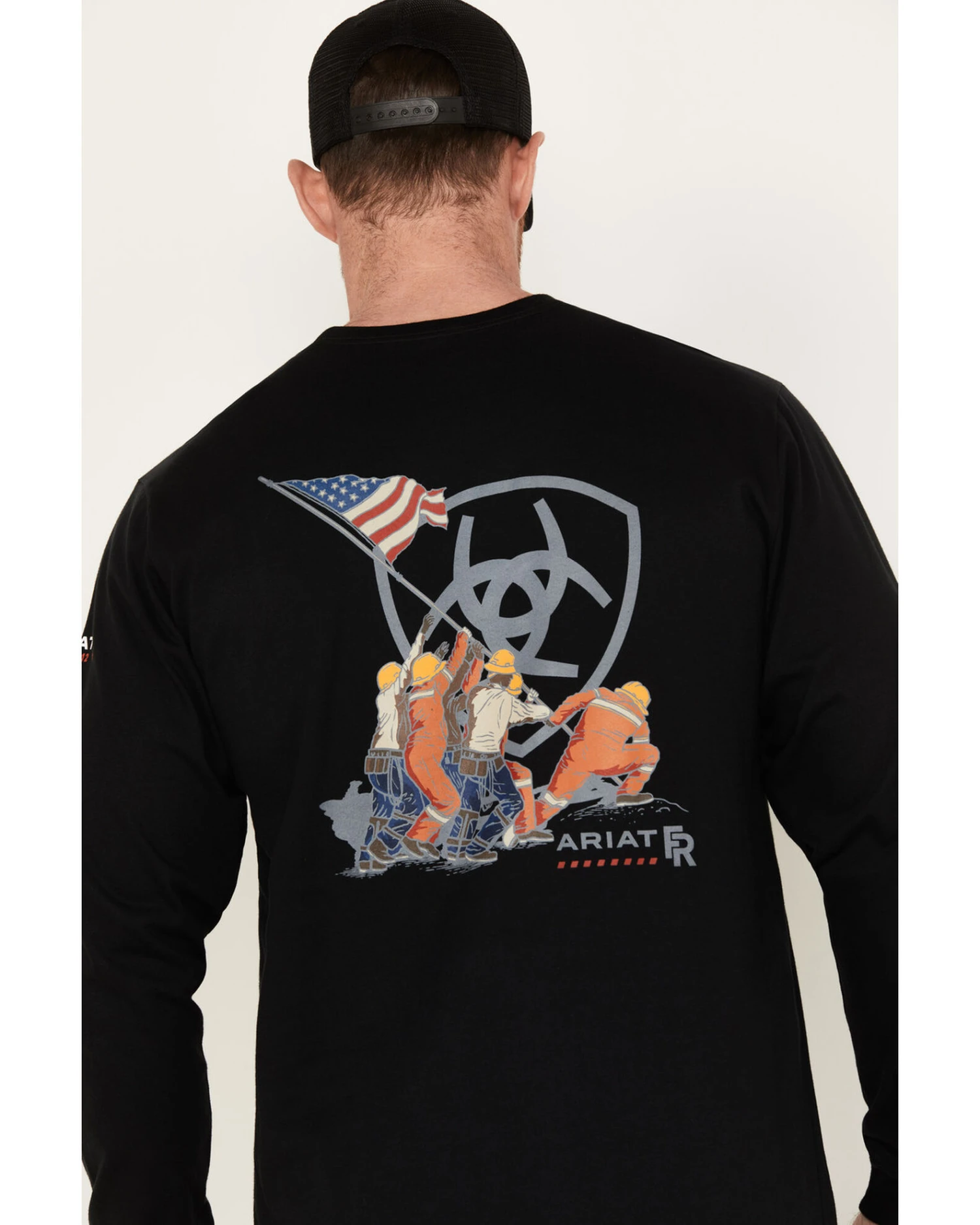 Ariat Men's FR Raising The Flag Long Sleeve Work T-Shirt 6 Ariat Men's FR Raising The Flag Long Sleeve Work T-Shirt - Image 4