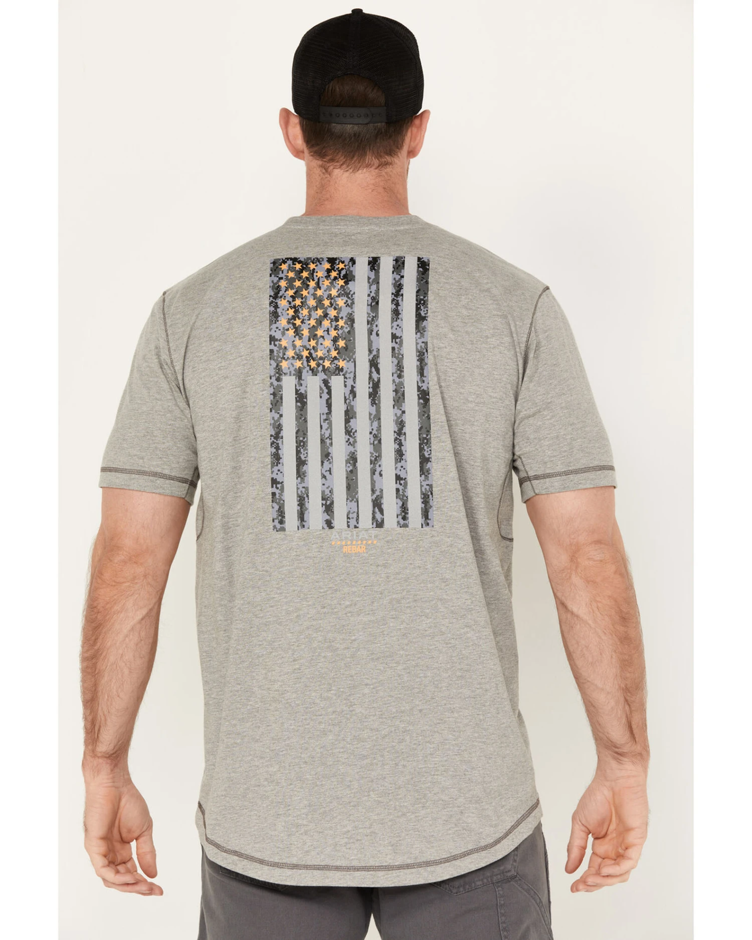 Ariat Men's Rebar Workman Reflective Flag Short Sleeve T-Shirt 5 Ariat Men's Rebar Workman Reflective Flag Short Sleeve T-Shirt - Image 3